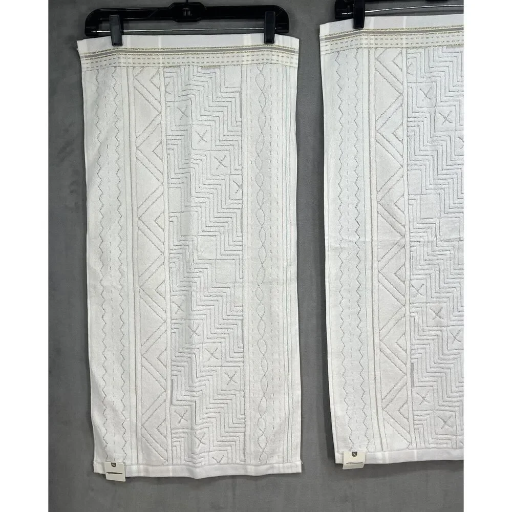 Anthropologie Windstream Hand towels Set of 4 Cotton Grey Montif